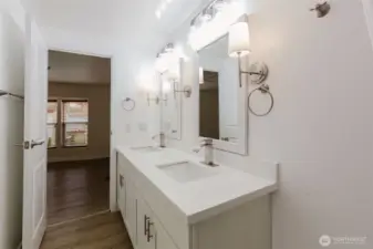 Fully remodeled primary bathroom.