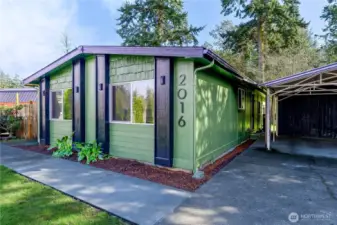 Welcoming entry with covered back porch