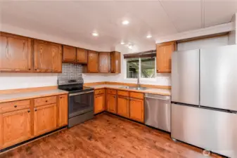 Kitchen workspace with efficient counter space