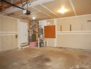 spacious garage with new door opener