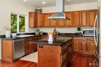 rich kitchen cabinets and floors