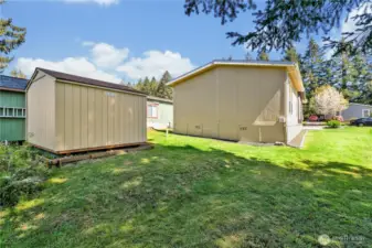Matching storage shed.