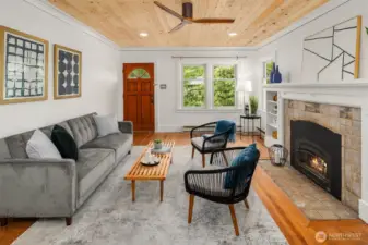 Gas fireplace with built-ins