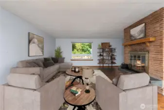 Virtually staged living room.