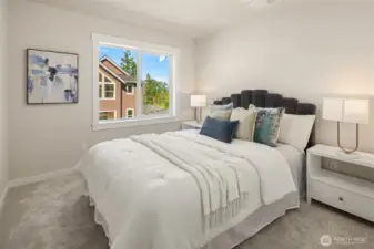 Spacious Bedroom 1 tucked away on the third floor for added privacy.