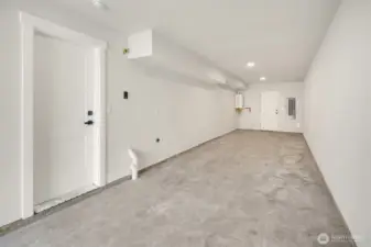 Fully drywalled and painted garage