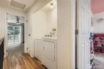 Convenient upper level laundry