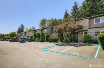 Two reserved parking spaces directly in front of the unit