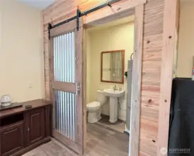 Half bathroom on main floor of shop