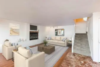 Living Room from the entry point of view- Virtually Staged