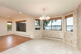 Dining area opening to family room