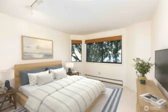 Bedroom 2 has water views too! Virtually staged