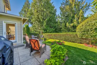 Tranquil backyard w/ large patio for entertaining.