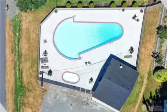 One of two community pools.