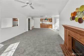 dining area is easily distinguishable from the living area and even has a bay window!