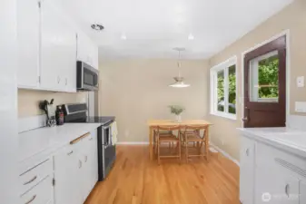This is the view of the kitchen as you enter from the dining room.