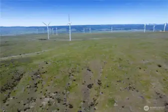 View from the top of the property - Windfarm is to the West of the property.