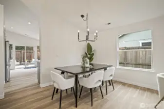 Light-filled open dining room ideal for hosting friends and family