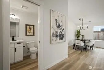 Thoughtfully placed full bath serves the entire home seamlessly