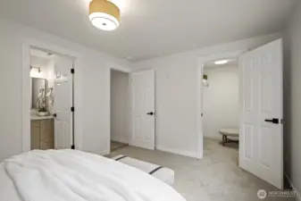 Primary bedroom retreat with generous walk-in closet space