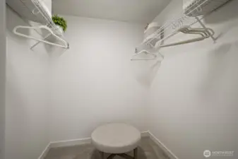 Large walk-in closet in the primary bedroom
