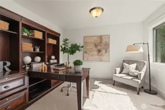 The spacious den has endless opportunities for a custom office or convert to a 4th bedroom if needed!