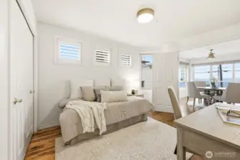 Spacious room with so many options.