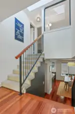 Stairway Connecting Main Level, Upper Floor & Top Floor - and Check Out the Skylight That Floods the Residence with So Much Natural Light and Can Also Be Opened to Allow Fresh Air in!