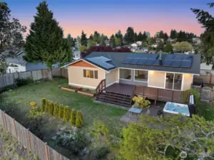 Rear, hot tub conveys