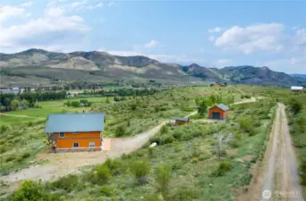 Gentle gravel driveway and multiple parking areas.  Quiet, private surroundings with active wildlife and birdwatching.