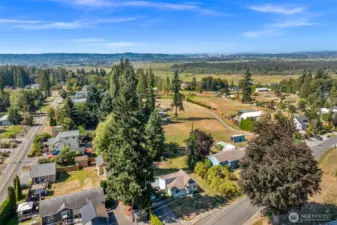 Overhead view of the neighborhood