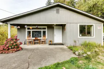 Covered Front Entry w/ Patio