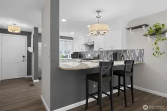 Great counter top space for entertaining or quick meals