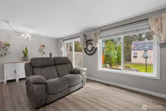 Living room looking out to back patio area