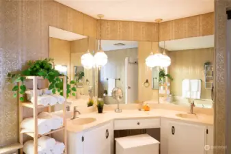 Master bath vanity from master bedroom.