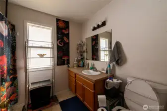 Upper main floor full bathroom.