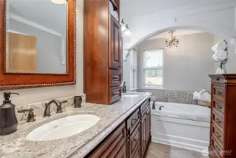 Primary bath with attention to detail in all the finishes.