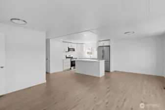 Open Concept Living room/ Dining room/ Kitchen