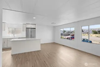 Open Concept Living room/ Dining room/ Kitchen