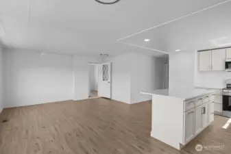 Open Concept Living room/ Dining room/ Kitchen