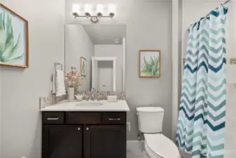 A full bath on lower lever