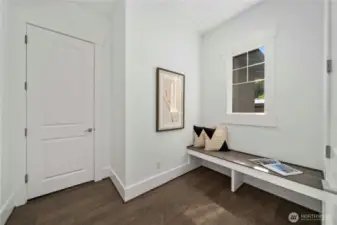 Mud room next to the garage