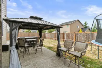 Hot Tub and Gazebo stay. Garden to the side of the house. So many options back here.