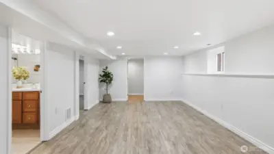 Finished basement provides additional living or entertaining space.