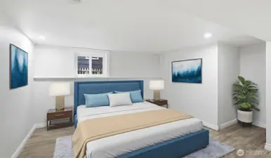 Bedroom #4 on Lower Level. Virtually Staged.