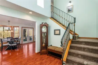 When you first enter, you're greeted soaring ceilings and beautiful staircase.