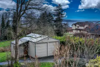 A wonderful addition is the 2 car shop, with heat and power both.  Drive in access