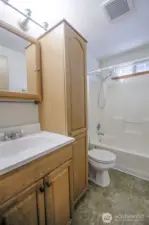Full bath on upper level