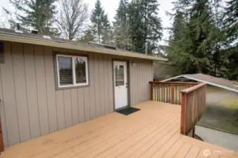 Back deck area that is very large