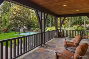 Covered porch off of the kitchen